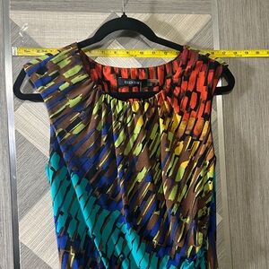 Ellen Tracy Multicolor Abstract Midi Dress